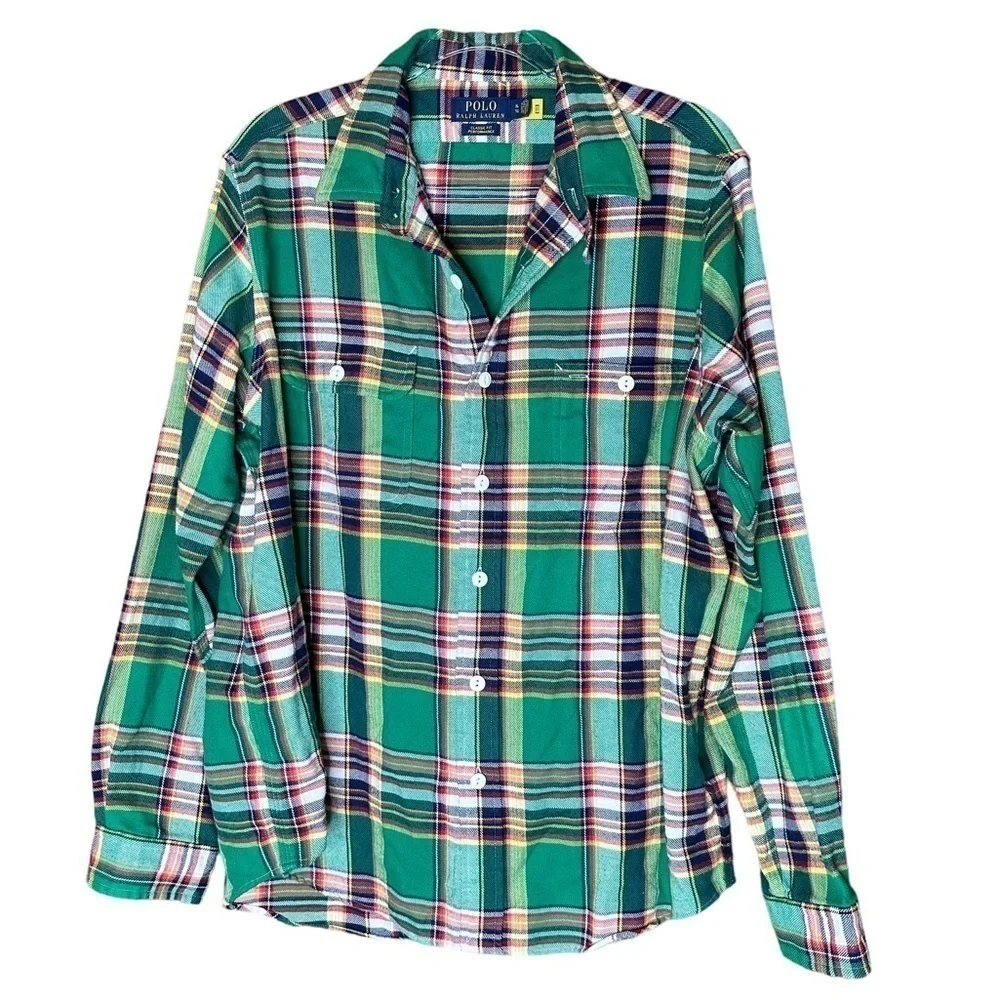 Polo Ralph Lauren Classic Fit Performance Flannel Button Down Shirt. Size XL - Picture 1 of 7